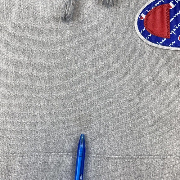 Champion Big Logo Gray Reverse Weave Hoodie Size Medium Heavyweight - Picture 8 of 11